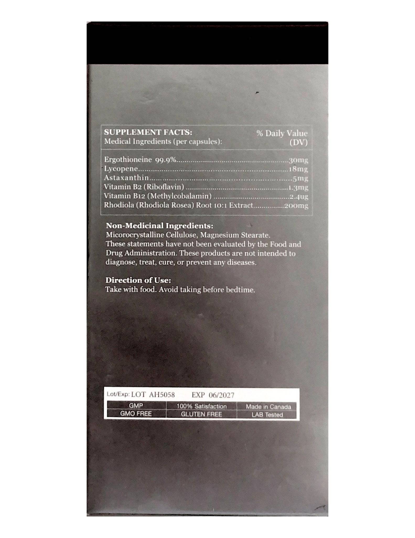 Fopiz 麥角硫因保健食品，EGT童顏瓶，抗衰老增活力，嫩膚美白，營養補充劑，全面細胞健康支持