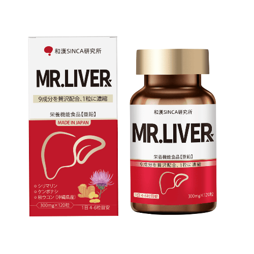 SINCA和漢Sinça Mr. Liverx肝臟營養補給品，展現產品包裝和瓶身設計，守護肝臟健康的全方位營養。